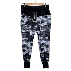 Terez Urban Camo Joggers in Black and Gray